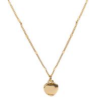 Brass Jewelry Necklace, with 5.7cm extender chain, Heart, real gold plated, fashion jewelry & for woman, golden .2 cm 