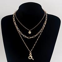 Fashion Multi Layer Necklace, Zinc Alloy, with 5cm extender chain, gold color plated, three pieces & fashion jewelry & for woman, golden cm 