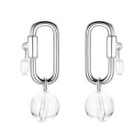 Kunststoff Perle Zink Legierung Ohrring, Zinklegierung, mit Kunststoff Perlen, Modeschmuck & für Frau, 14x39mm, verkauft von Paar