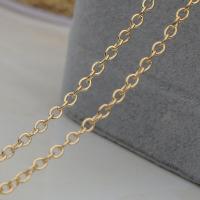 Латунная цепочка с овальными звеньями, Латунь, плакирован золотом, DIY & разный размер для выбора, Золотой, продается м