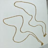 Brass Necklace Chain, gold color plated, DIY, golden Approx 45 cm 