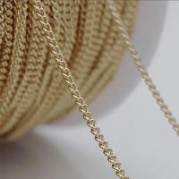Латунная подгубная цепочка, Латунь, плакирован золотом, DIY & разный размер для выбора & твист овал, Золотой, продается м