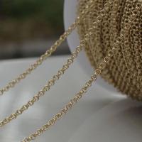 Brass Rolo Chain, gold color plated, DIY, golden, 2mm 