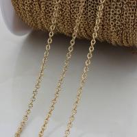 Латунная цепочка с овальными звеньями, Латунь, плакирован золотом, DIY, Золотой, 2mm, продается м