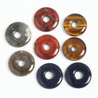 Joyas de piedras preciosas colgante, Piedra natural, Donut, diferentes materiales para la opción & unisexo, más colores para la opción, 25x5mm, Vendido por UD