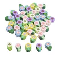 Flower Polymer Clay Beads, stoving varnish, DIY 10mm, Approx 