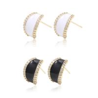 Brass Earring Drop Component, 14K gold plated, DIY & micro pave cubic zirconia & enamel 
