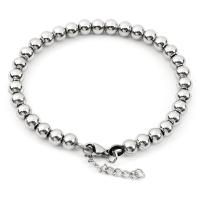 Stainless Steel Chain Bracelets, 304 Stainless Steel, Round, Unisex, original color, 6mm .5 Inch 