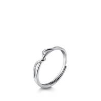 Anillo de dedo de latón, metal, chapado en color de plata, Ajustable & para mujer, plateado, 4mm, Vendido por UD