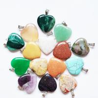 Colgantes semi piedras preciosas de la aleación de Zinc, con aleación de zinc, Corazón, diferentes materiales para la opción & unisexo, 25x25x6mm, Vendido por UD