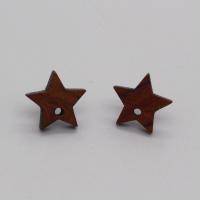 Wood Earring Drop Component, Star, DIY, 10mm 
