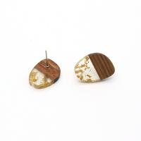 Wood Earring Drop Component, with Resin, epoxy gel, DIY 