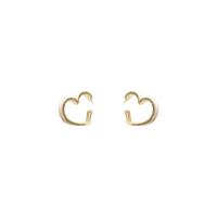 Enamel Zinc Alloy Stud Earring, Heart, high quality gold color plated, fashion jewelry & for woman & hollow, golden 