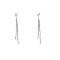 Fashion Fringe Earrings, Zinc Alloy, high quality silver color plated, fashion jewelry & for woman, silver color 