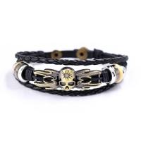 Leather Bracelet, handmade, multilayer & braided bracelet & Unisex 220mm 
