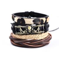 Synthetic Leather Bracelet Set, handmade, Adjustable & Unisex 