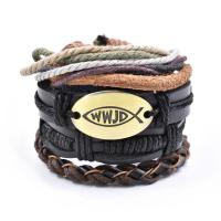 Synthetic Leather Bracelet Set, handmade, Adjustable & braided bracelet & Unisex 