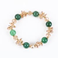 Glass Jewelry Beads Bracelets, Glass Beads, with Crystal, fashion jewelry & for woman Approx 6.7-7.5 Inch 