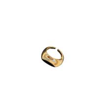 Anillo de dedo de latón, metal, chapado en oro de 18 K, ajustable & para mujer & esmalte, tamaño:6-8, Vendido por UD