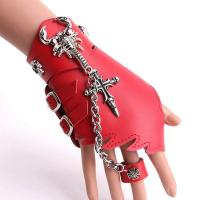 Leather Bracelet Ring, with Zinc Alloy, Shoes, plated, punk style & Unisex & adjustable red US Ring  Approx 6.7-7.8 Inch 