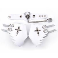 Cowhide Bracelet Ring, with Zinc Alloy, Scorpion, plated, punk style & Unisex & adjustable white US Ring  Approx 6.7-7.8 Inch 