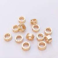 Brass Spacer Beads, Donut, gold color plated, DIY, 6mm, Inner Approx 3.8mm 