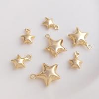 Brass Star Pendants, laiton, étoile, Placage de couleur d'or, DIY & normes différentes pour le choix, Vendu par PC