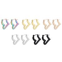 Stainless Steel Hoop Earring, 304 Stainless Steel, Heart, Vacuum Ion Plating, fashion jewelry & for woman 