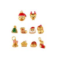 Латунь Бусины, плакирован золотом, Рождественский дизайн & DIY & разные стили для выбора, продается PC