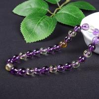 Natürliche Ametrin Perlen, rund, DIY & verschiedene Größen vorhanden, violett, Länge:ca. 38 cm, verkauft von PC