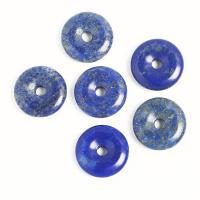 Natural Lapis Lazuli Pendants, Donut, Unisex, blue 