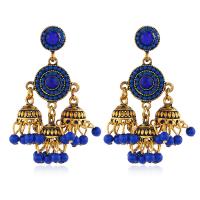 Fashion Fringe Earrings, Zinc Alloy, with Plastic, antique gold color plated, fashion jewelry & for woman & with rhinestone 