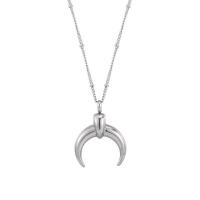 Stainless Steel Sweater Chain Necklace, 316L Stainless Steel, Moon, polished, fashion jewelry & Unisex, original color Approx 17.72 Inch 
