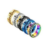 Titanium Steel Finger Ring, Donut, Vacuum Ion Plating, fashion jewelry & Unisex US Ring 