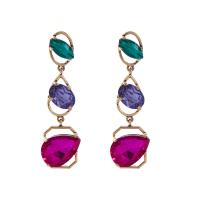 Zinc Alloy Rhinestone Drop Earring, Teardrop, gold color plated, fashion jewelry & for woman & with rhinestone 