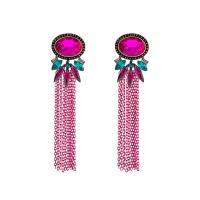 Fashion Fringe Earrings, Zinc Alloy, Round, plated, fashion jewelry & for woman & with rhinestone 