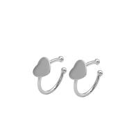 925 Sterling Silver Earring Clip, Heart, plated, fashion jewelry & for woman 10mm 