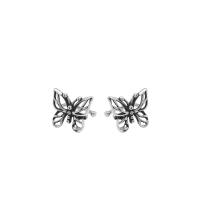 Argent sterling 925 Clip boucle d’oreille, papillon, pour femme & creux, couleur originale, 11.5mm, Vendu par paire