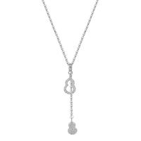 Cubic Zircon Micro Pave Sterling Silver Necklace, 925 Sterling Silver, Calabash, plated, micro pave cubic zirconia & for woman 450mm 
