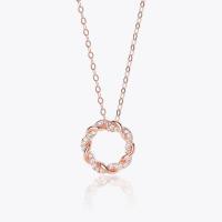Cubic Zircon Micro Pave Sterling Silver Necklace, 925 Sterling Silver, plated, micro pave cubic zirconia & for woman 450mm 