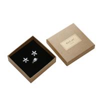 Jewelry Gift Box, Paper, printing & with letter pattern, khaki 