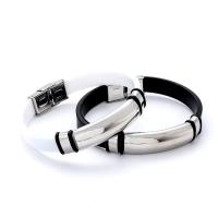 Titanium Steel Bracelet & Bangle, with Silicone, polished, Unisex Approx 8.26 Inch 
