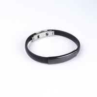 Titanium Steel Bracelet, with Silicone, Vacuum Ion Plating, for man Approx 8.26 Inch 
