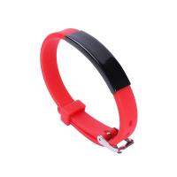 Silicone Jewelry Bracelets, Titanium Steel, with Silicone, polished, Unisex Approx 8.66 Inch 