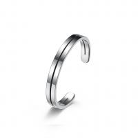 Titanium Steel Cuff Finger Ring, polished, Adjustable & Unisex original color 