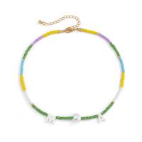 Crystal Zinc Alloy Necklace, with Crystal & Plastic Pearl, with 2.7inch extender chain, fashion jewelry & for woman, multi-colored Approx 13.8 Inch 
