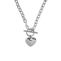Zinc Alloy Necklace, Heart, silver color plated, fashion jewelry & Unisex, 19mm Approx 18.11 Inch 