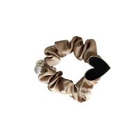Hair Scrunchies, Cloth, with Plastic Pearl, handmade, for woman 110mm 