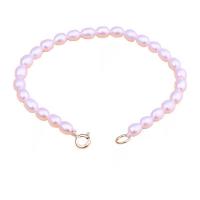 Cultured Freshwater Pearl Brass Bracelet, with Brass, 14K gold plated, Natural & fashion jewelry & for woman, white, 4-5mm cm 