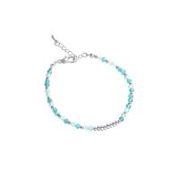 Zinc Alloy Crystal Bracelets, with Crystal, with 5cm extender chain, fashion jewelry & for woman, blue cm 